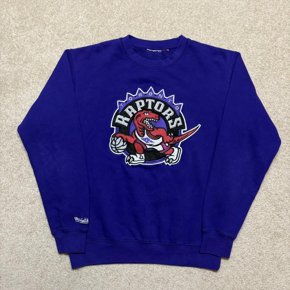 Toronto Raptors Sweatshirt Mens Large Purple NBA Basketball Mitchell & Ness